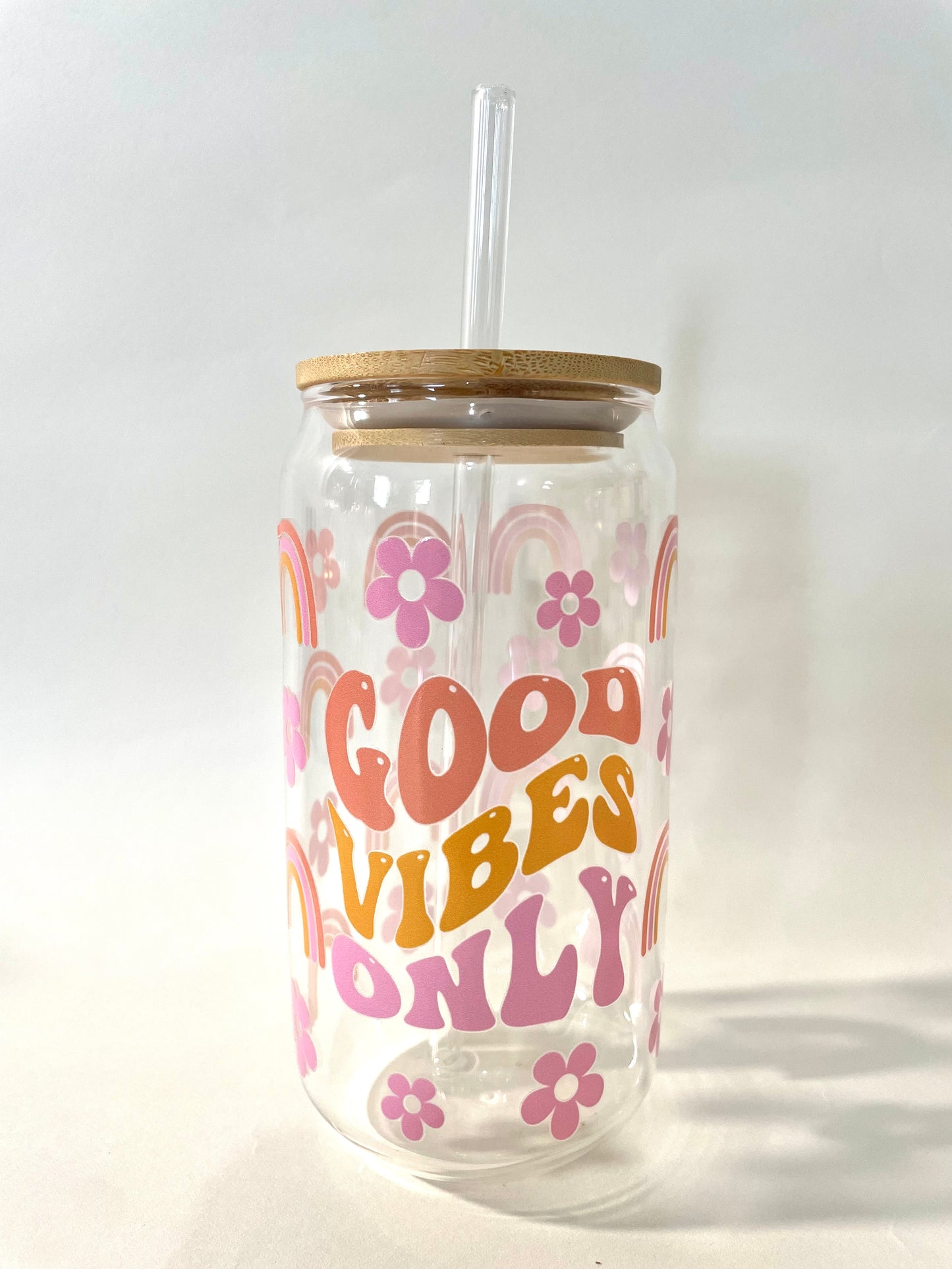 Good Vibes Only Glass Cup