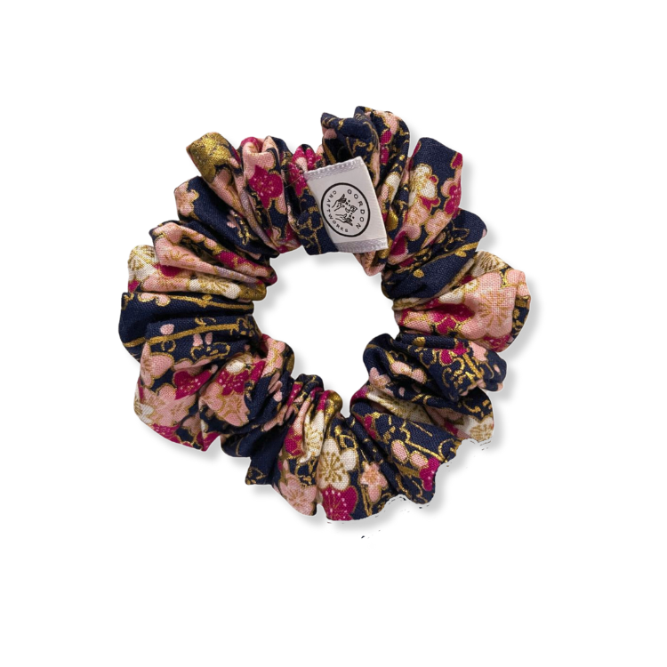 Sakura Mini Scrunchie - Deep Navy