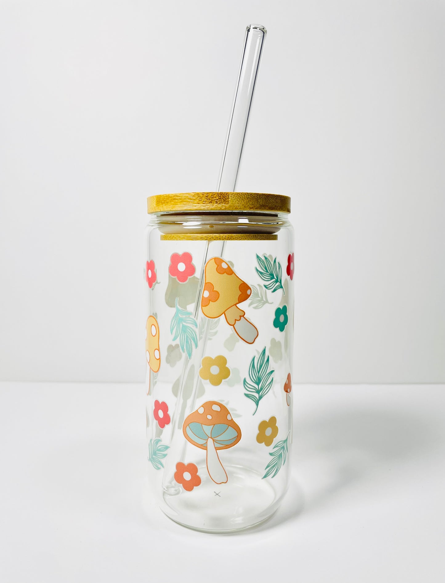 Mushroom Meadow Glass Cup