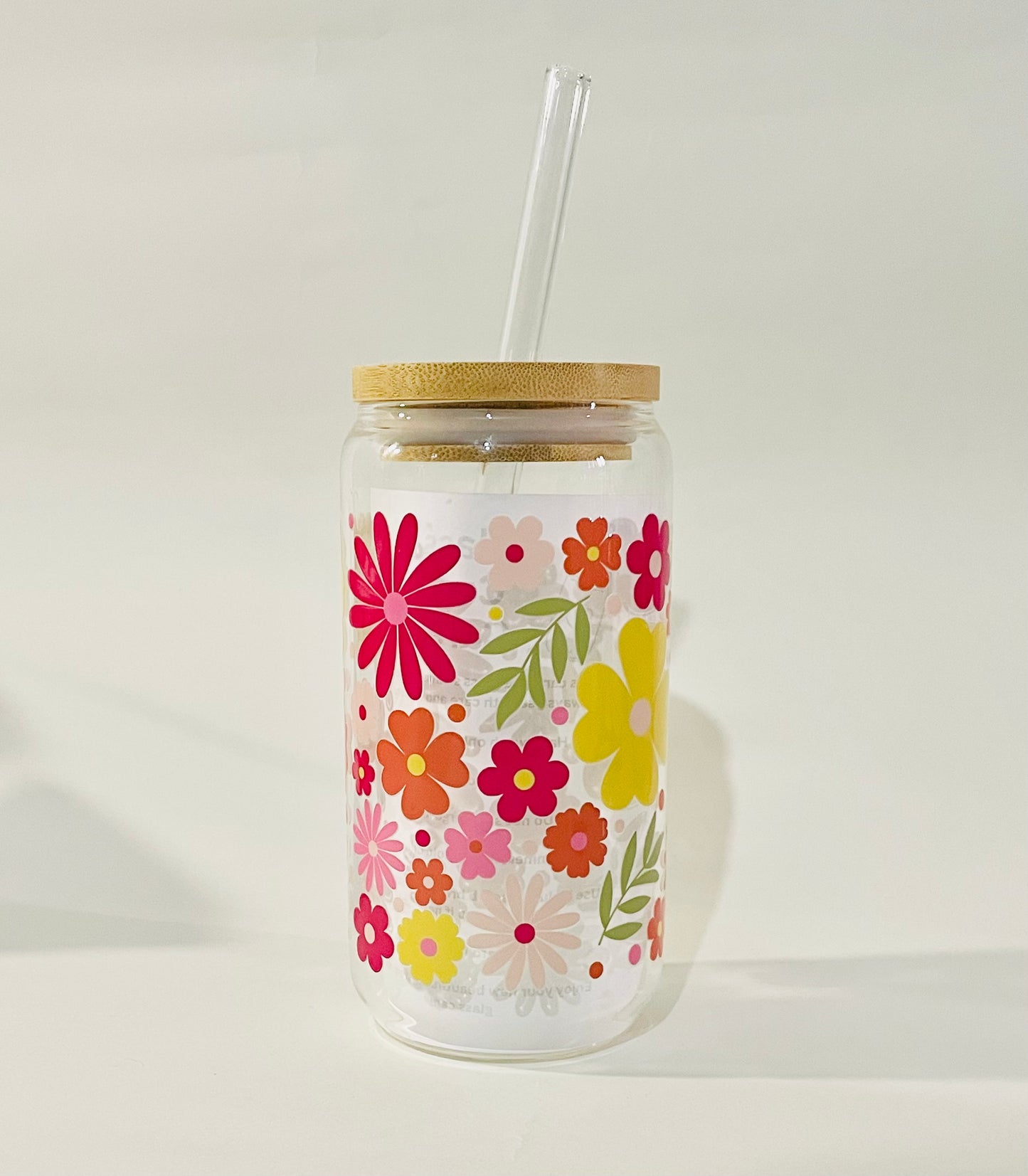 Rose Blooms Glass Cup