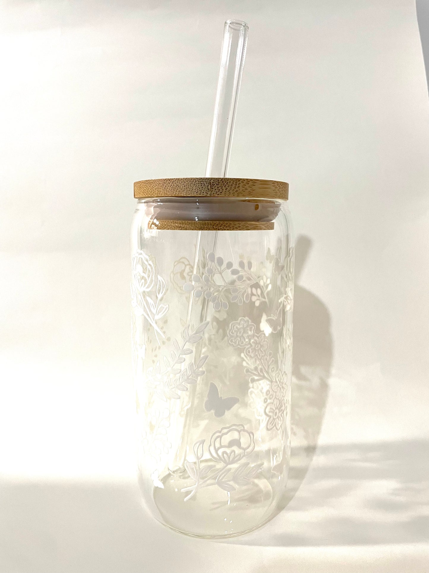 Butterfly Lace Glass Cup