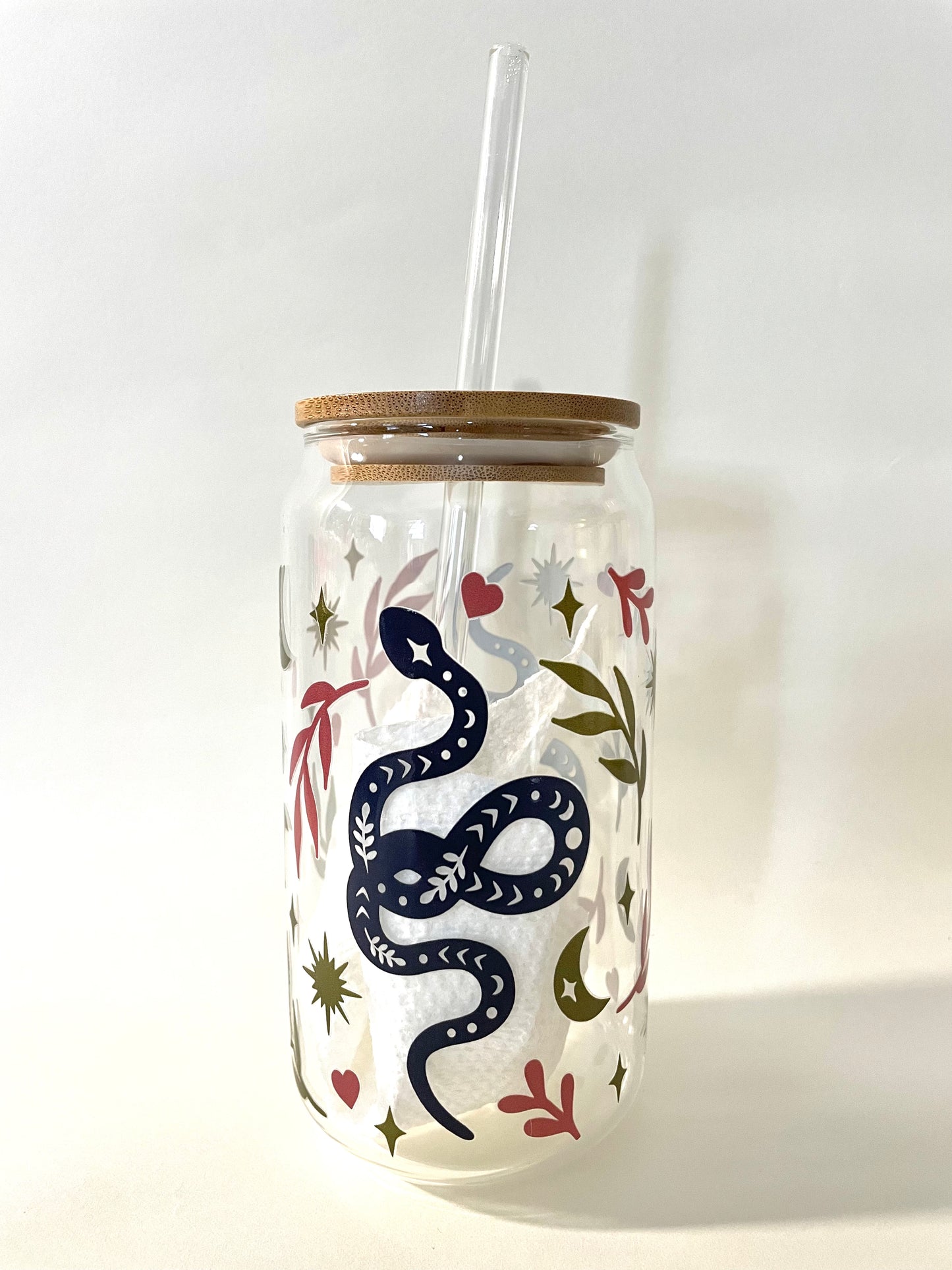 Celestial Snake Glass Can