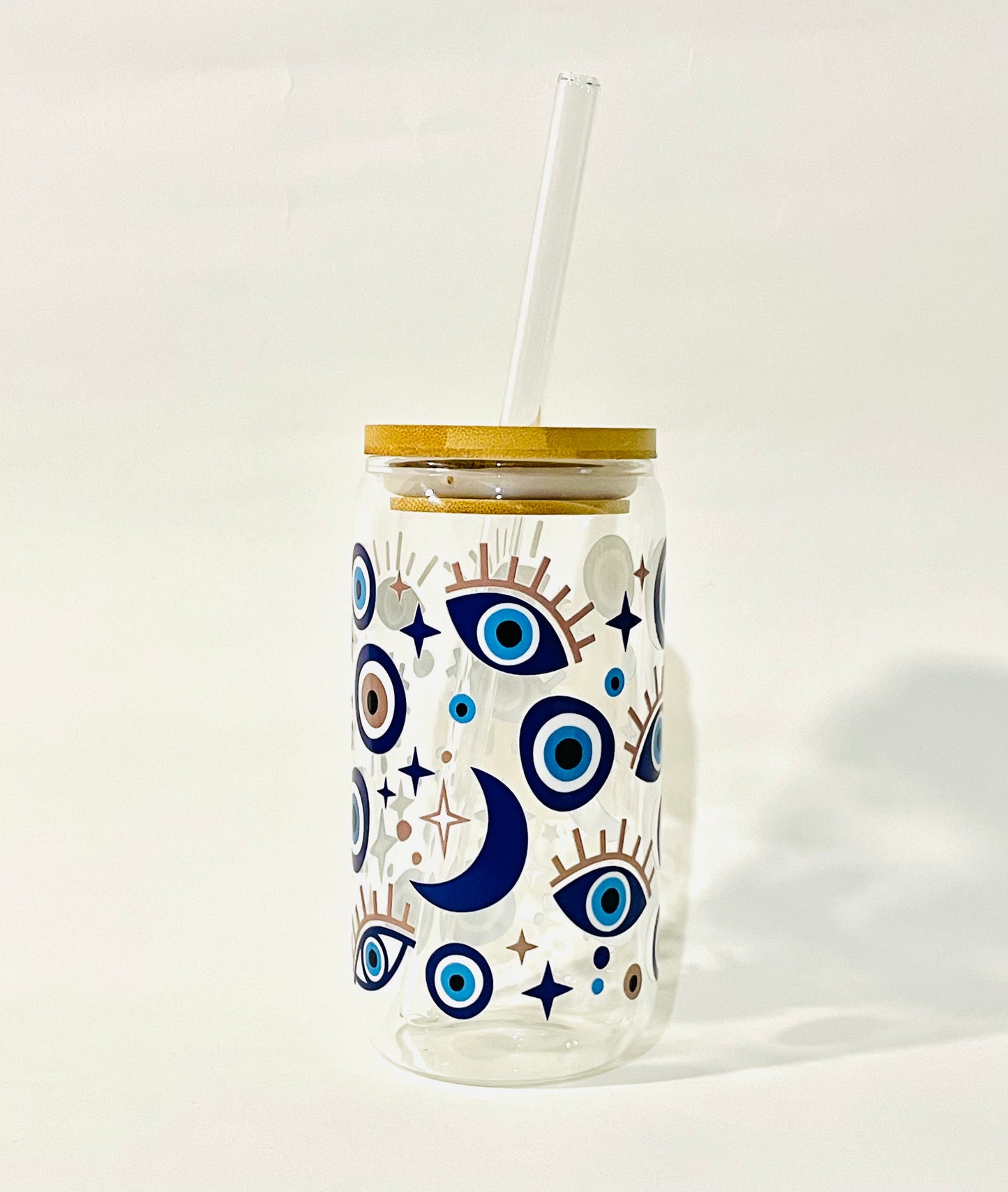 Evil Eye Moon Glass Cup