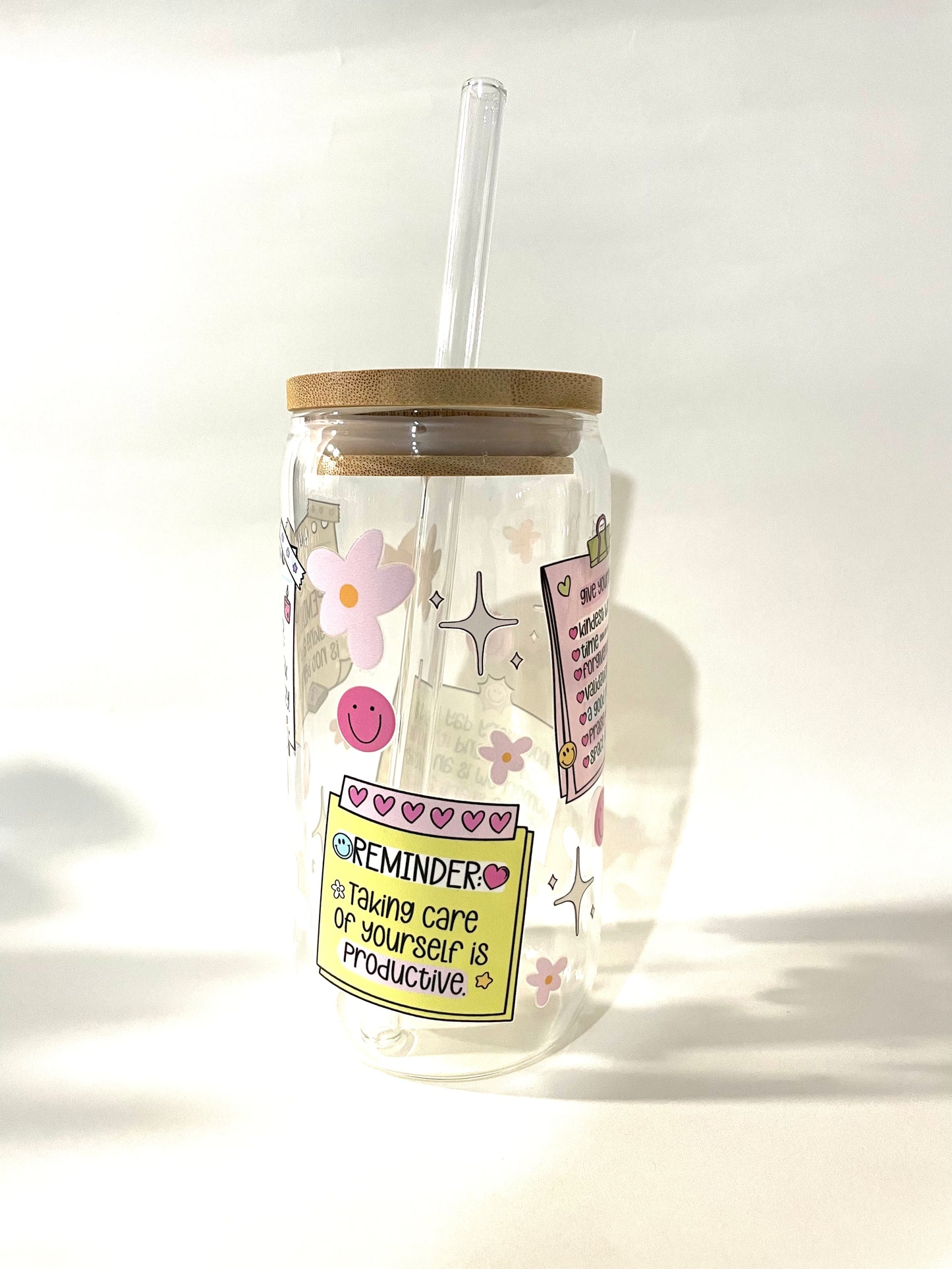 Post-It Positive Reminders Glass Cup