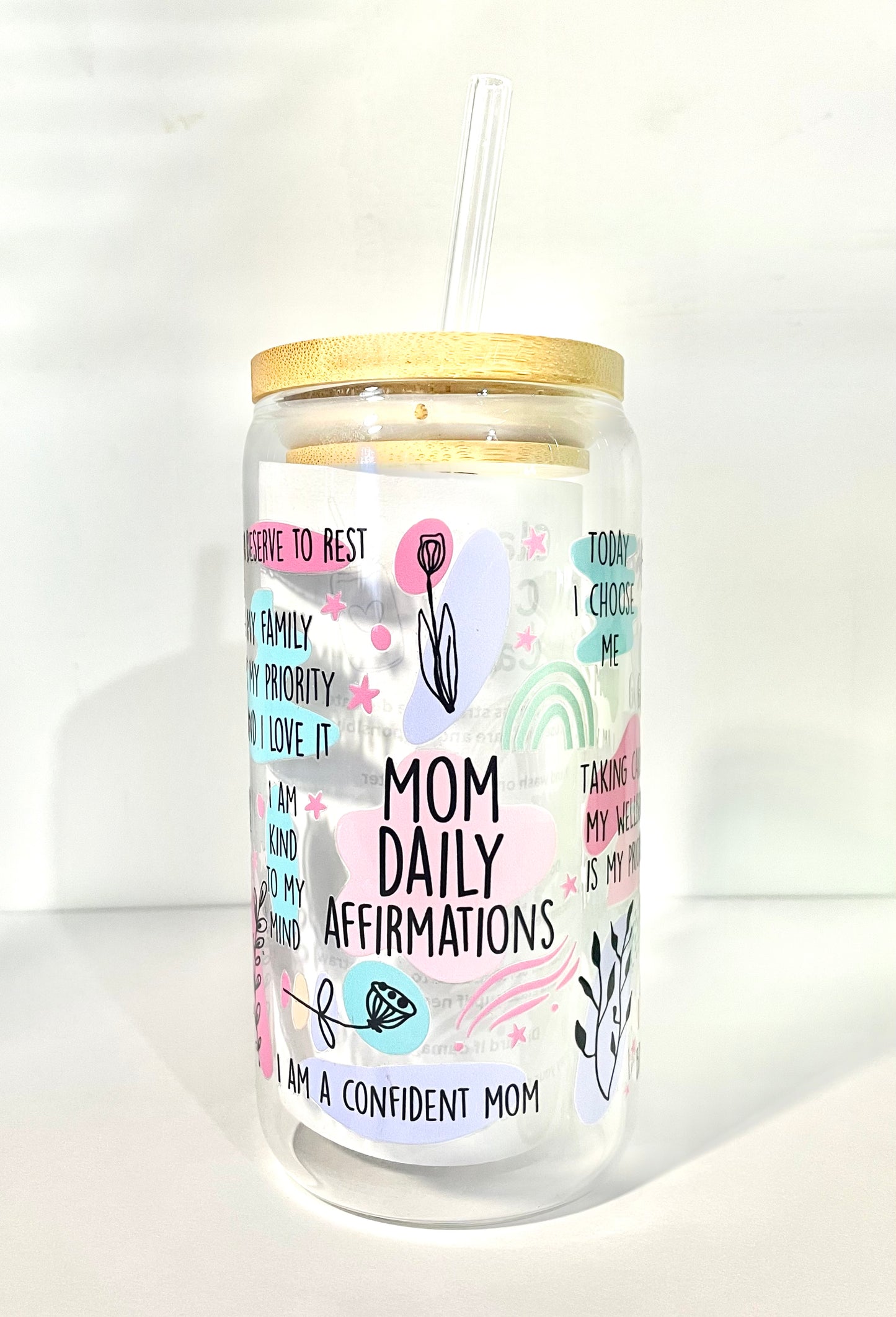 Daily Mom Affirmations Glass Cup