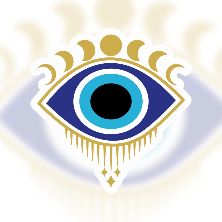 Moon Phase Evil Eye Easy Peel Sticker
