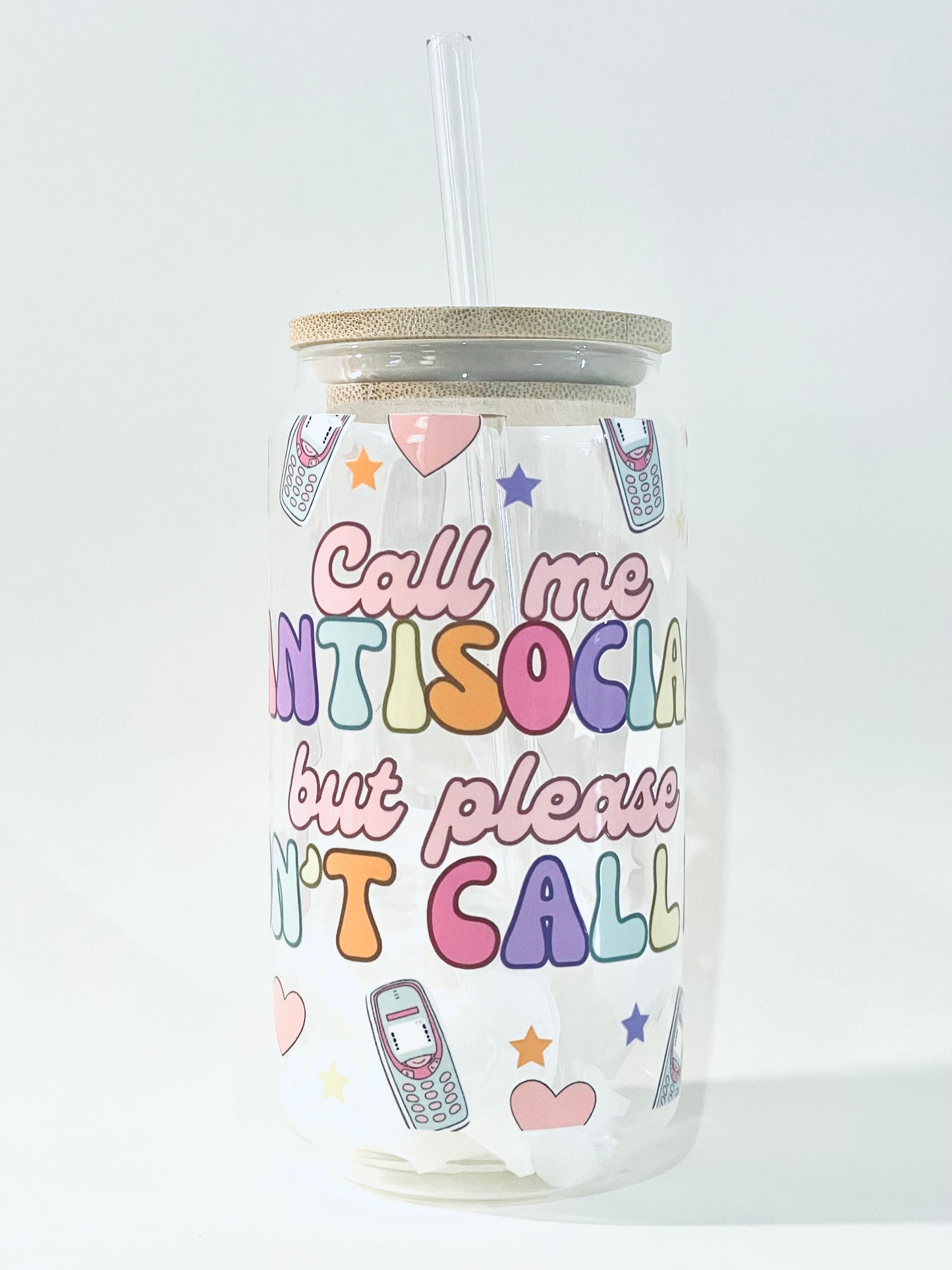 Call Me Antisocial Glass Cup