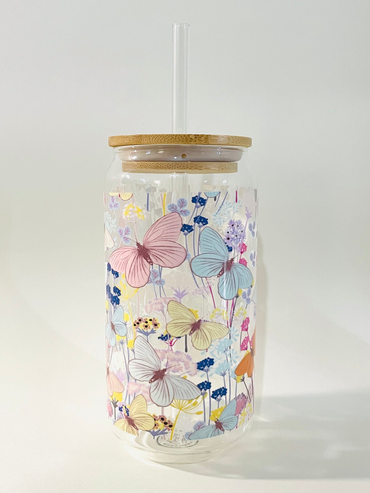 Butterfly Mist Glass Cup