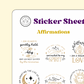 Affirmation 1 Sticker Sheet - Gordon Craftworks