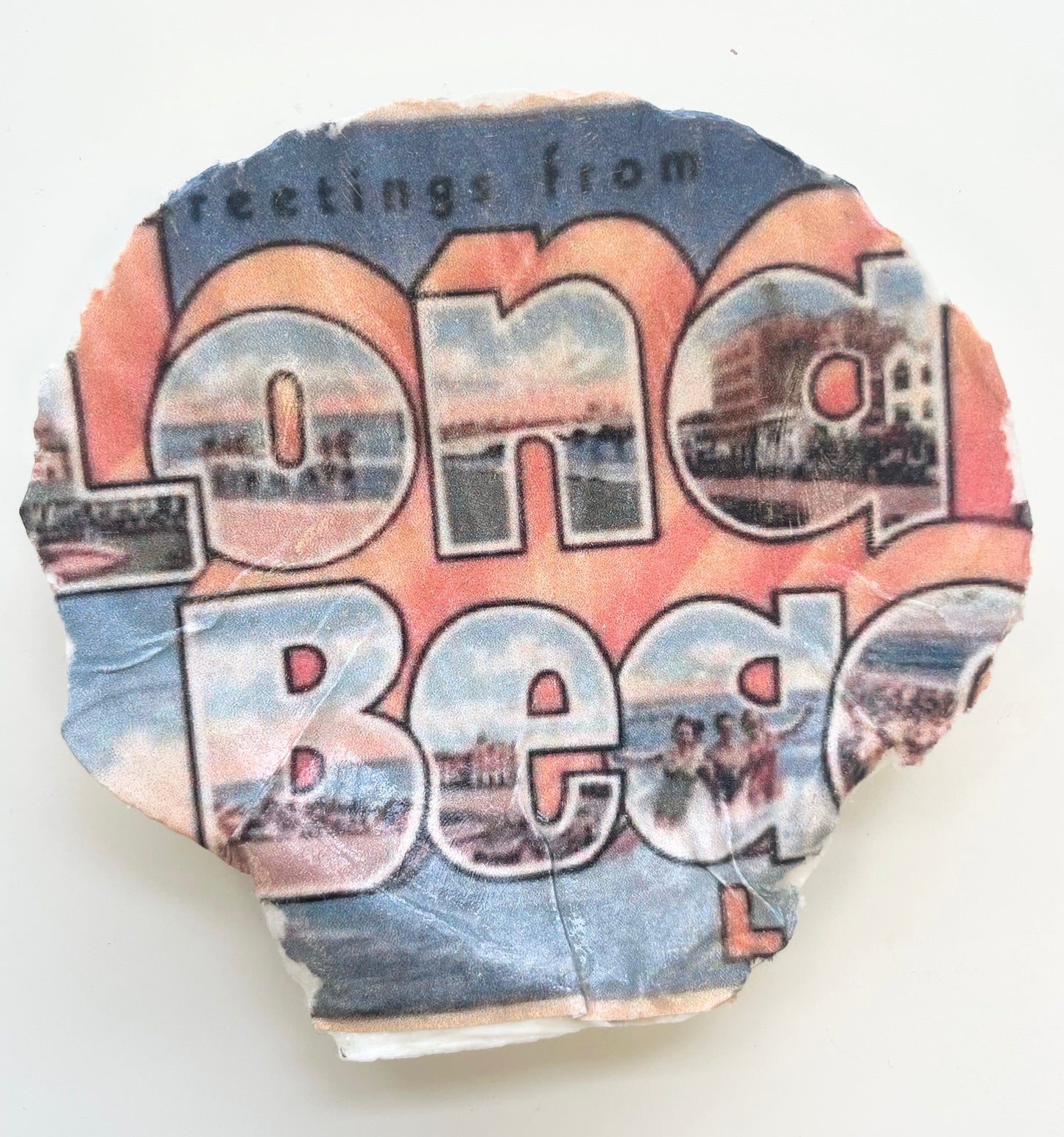 Long Beach Postcard Seashell Trinket Dish - Gordon Craftworks