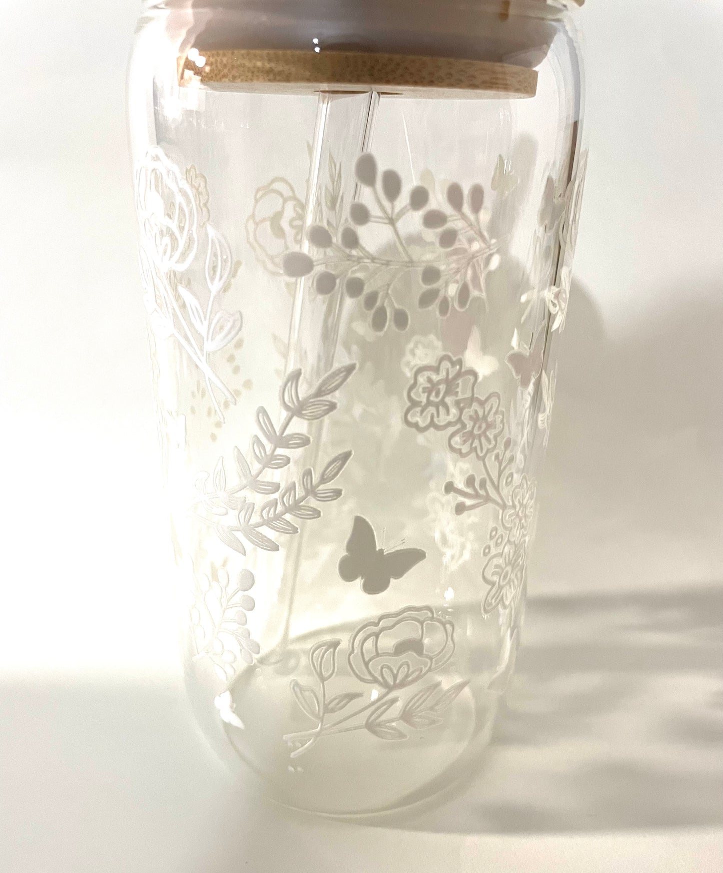 Butterfly Lace Glass Can