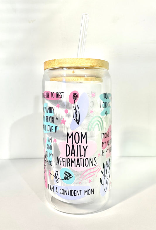 Daily Mom Affirmations Glass Can