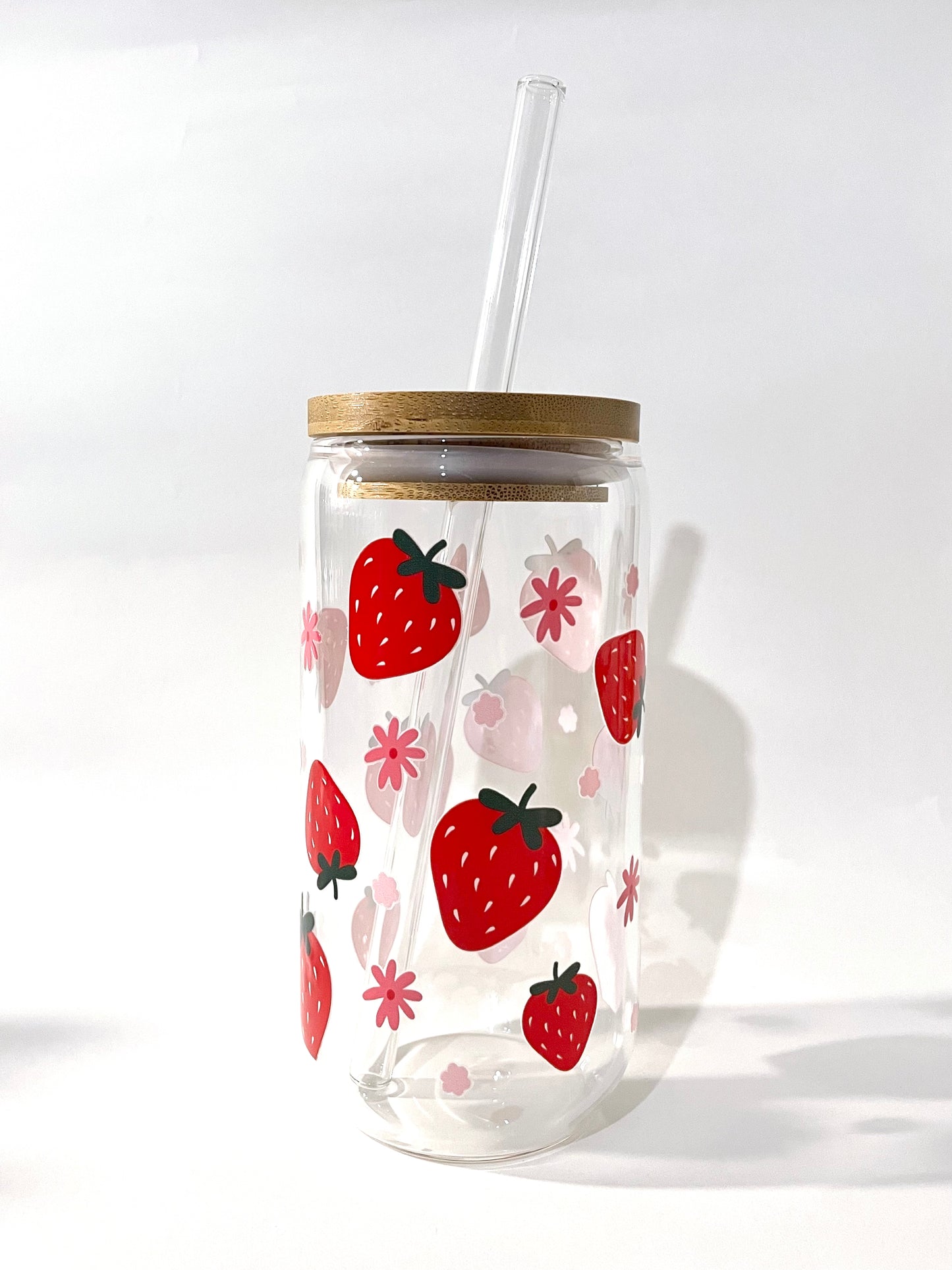 Strawberry Glass Can
