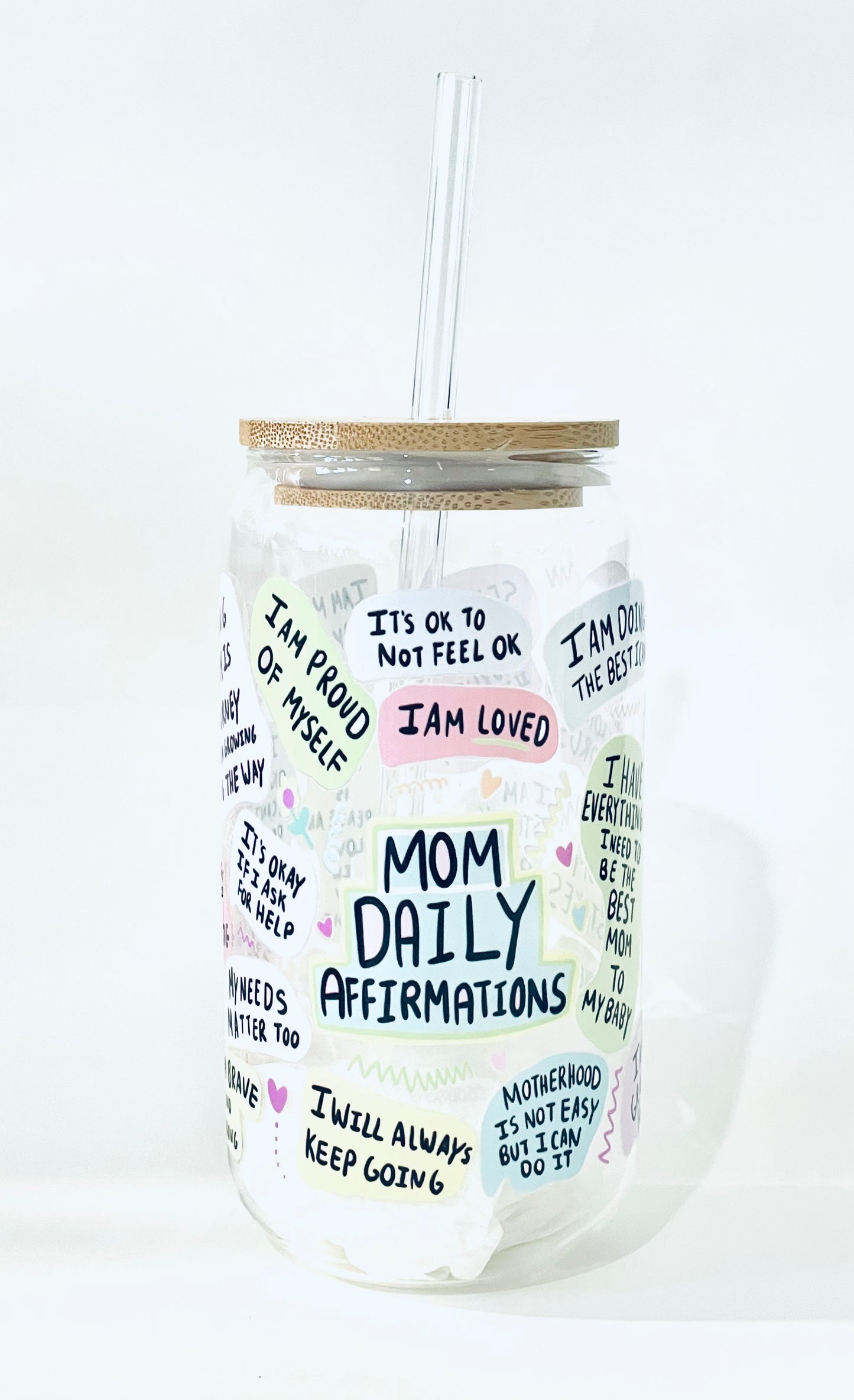 Daily Mom Affirmations Glass Can