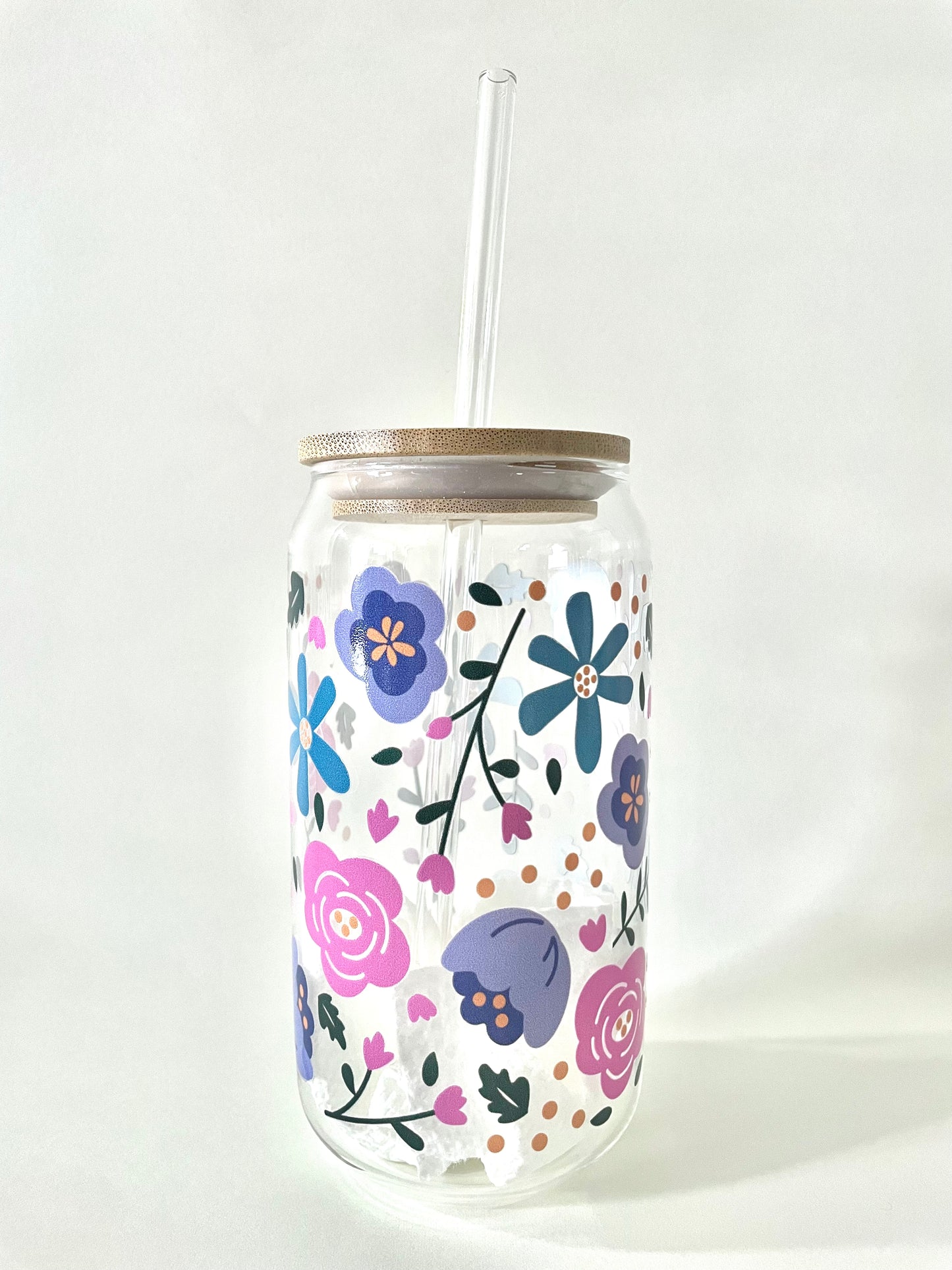 April Shower Flowers Glass Can