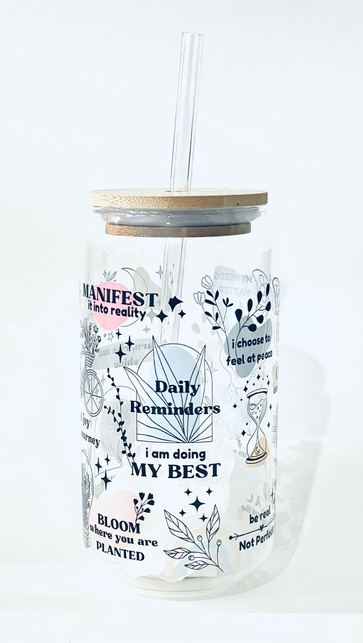 Delicate Daily Reminders Glass Can
