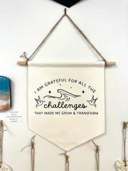 I Am Grateful Canvas Wall Banner - Gordon Craftworks