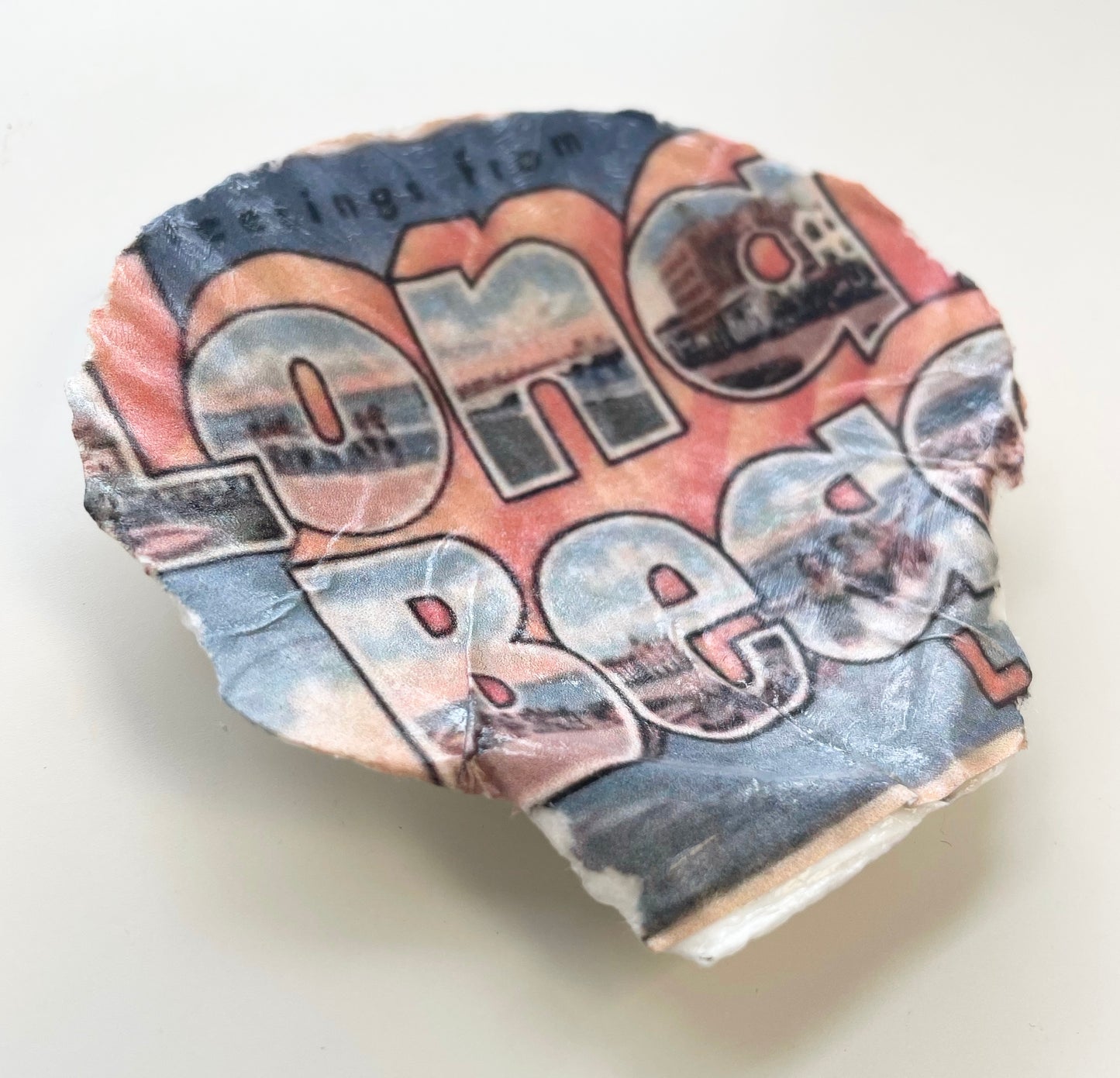 Long Beach Postcard Seashell Trinket Dish - Gordon Craftworks